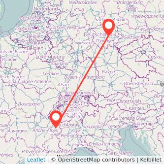 Aime-La-Plagne Weimar Bahn Karte