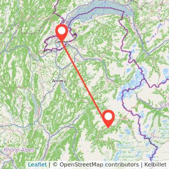 Aime-La-Plagne Genf Bahn Karte