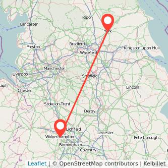 York Wolverhampton train map
