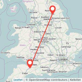 York Taunton train map