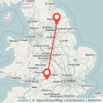 York Swindon train map