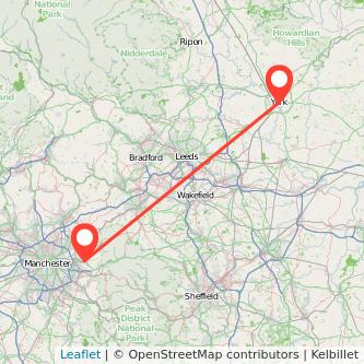 York Stalybridge train map