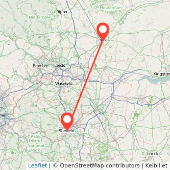 York Sheffield bus map