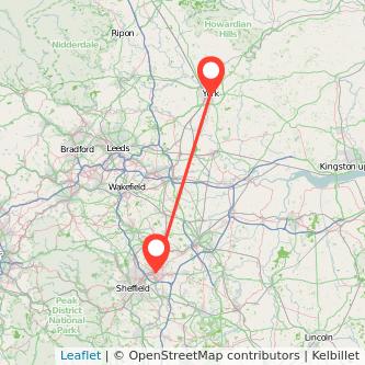 York Rotherham train map