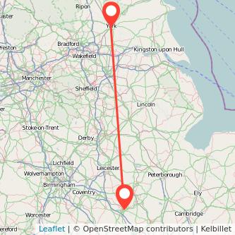 York Northampton train map