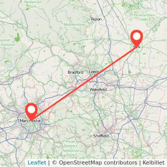 York Manchester train map