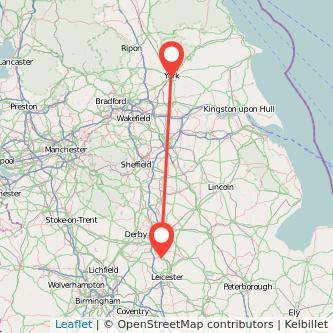 York Loughborough train map