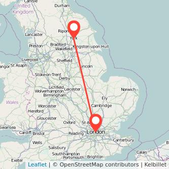 travel time york to london