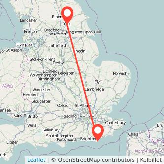 York Eastbourne train map