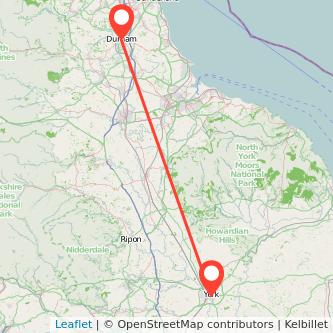 York Durham train map