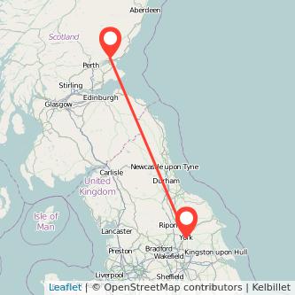 York Dundee train map