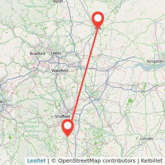 York Chesterfield train map