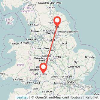 York Cheltenham train map