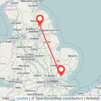 York Chelmsford train map