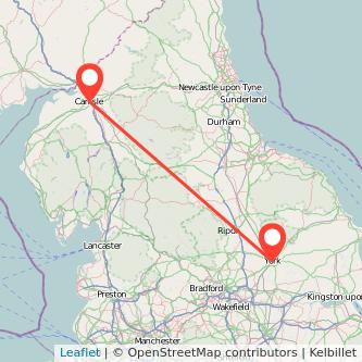 York Carlisle train map