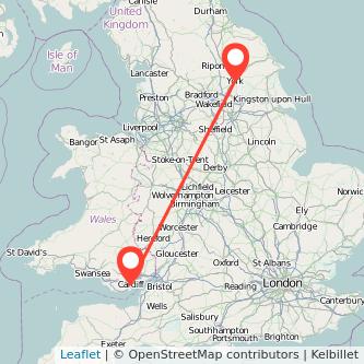 York Cardiff train map