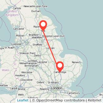 York Cambridge bus map