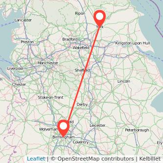 York Birmingham bus map