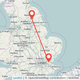 York Basildon train map