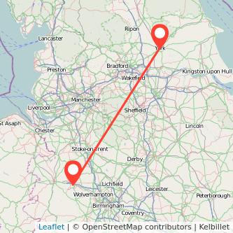 York Telford train map