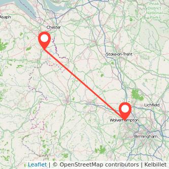 Wrexham Wolverhampton train map