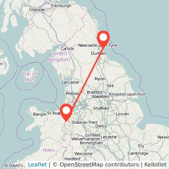 Wrexham Sunderland train map