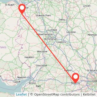 Wrexham Reading train map