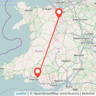 Wrexham Neath bus map