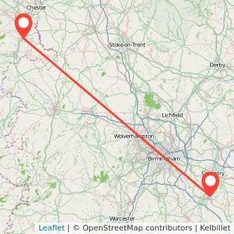 Wrexham Leamington train map