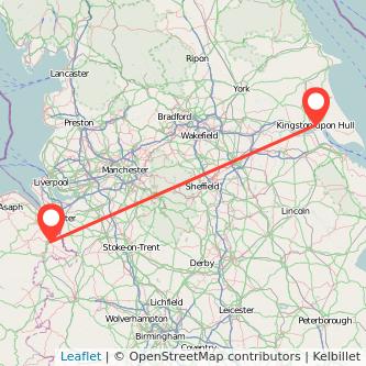 Wrexham Hull train map