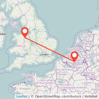 Wrexham Brussels train map