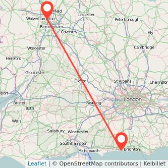 Worthing Walsall train map