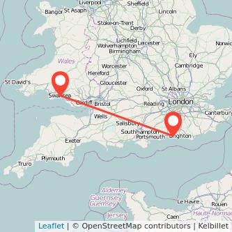 Worthing Swansea train map