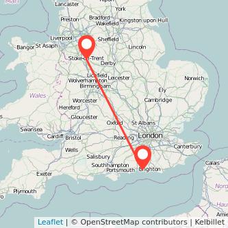 Worthing Stoke-on-Trent train map