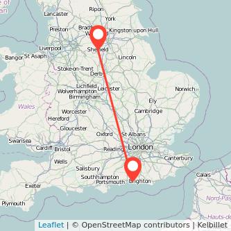 Worthing Sheffield train map