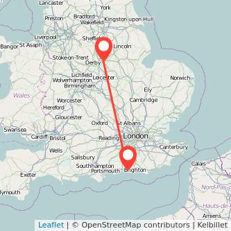 Worthing Nottingham train map