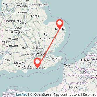 Worthing Norwich bus map