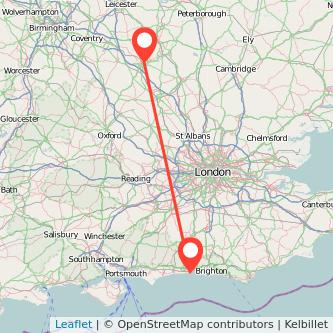 Worthing Northampton train map