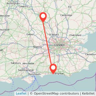 Worthing Milton Keynes train map