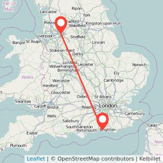 Worthing Manchester train map