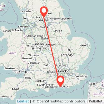 Worthing Leeds train map