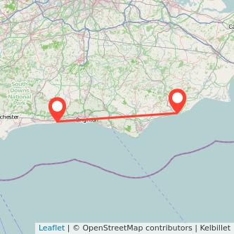 Worthing Hastings bus map