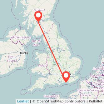 Worthing Glasgow train map