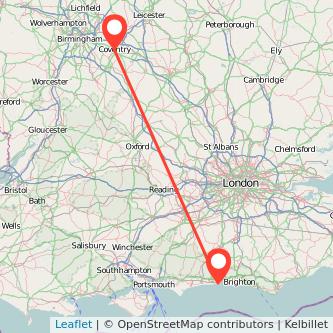 Worthing Coventry train map