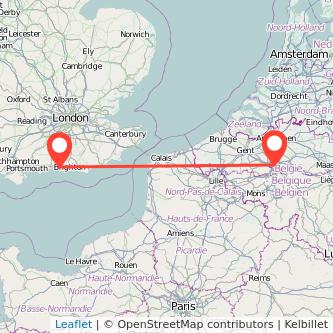 Worthing Brussels train map