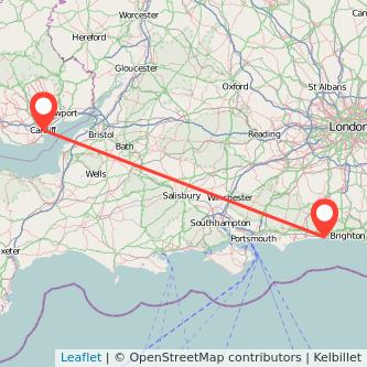 Worthing Cardiff train map