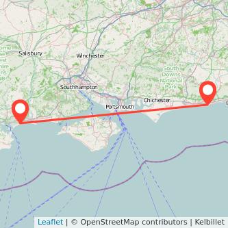 Worthing Bournemouth train map