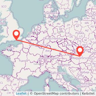 Worthing Budapest train map