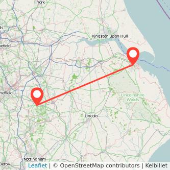 Worksop Grimsby train map