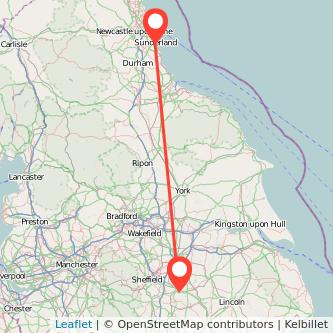 Worksop Sunderland train map